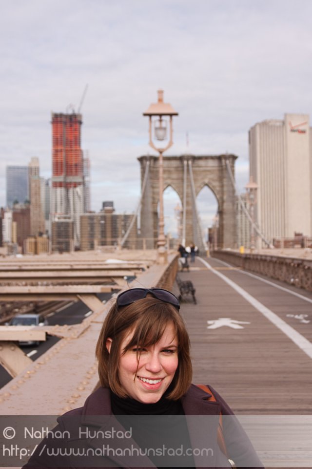 Julia Miller on the Brooklyn Bridge